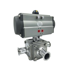 Pneumatic Non-retention Encapsulated Seal L Type Three-way 3/2 Way Ball Valve